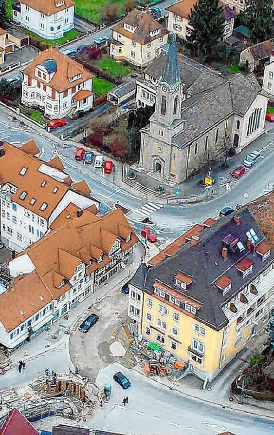 Oberstadtsanierung im Dezember 2002 beim Goldenen Ochsen.