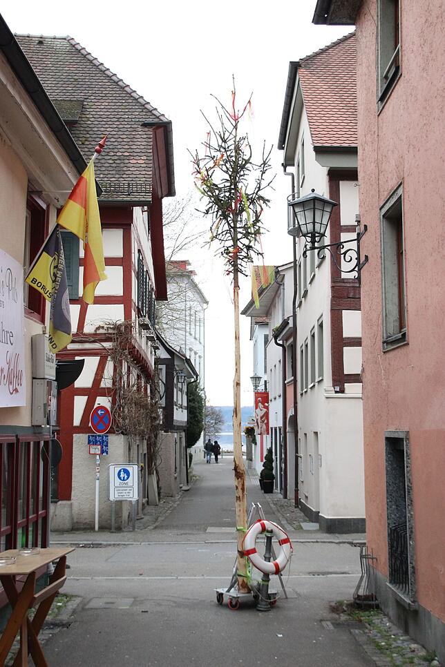 Das vor dem Anusch‘s aufgestellte Narrenbäumle zeugt von der Anwesenheit der Narren.