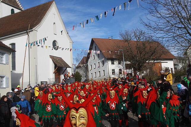 Bild 2: Bilder vom Narrentreffen zum 40. Jubiläum der Kuhsattler aus Hohenfels