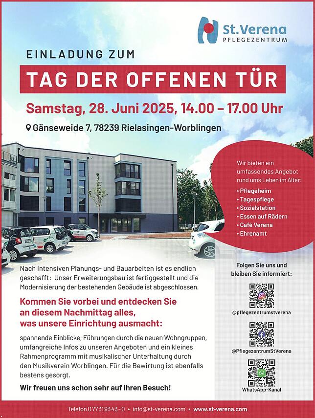 Bild 1: Tag der Offenen Tür im Pflegezentrum St. Verena: Im Pflegeheim St. Verena heißen die Wohnbereiche „Oberholz“ oder „Hardberg“