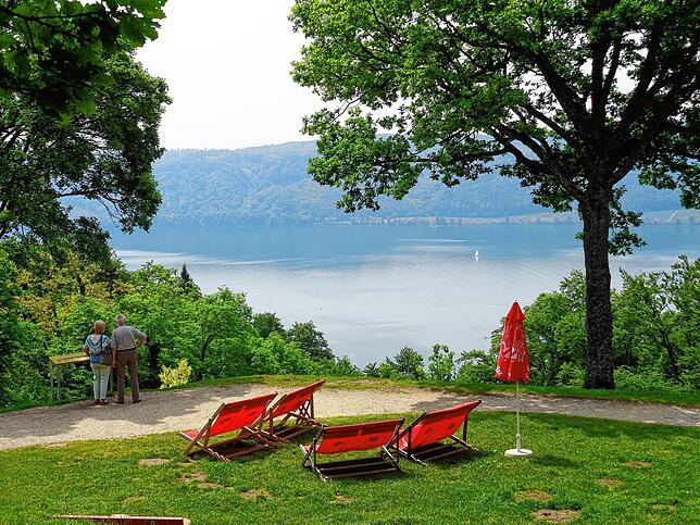 Traumblick vom Haldenhof über den Bodesee bis zum Bodanrück: Die sechste und letzte Etappe des Jubiläumswegs Bodenseekreis führt von ...
