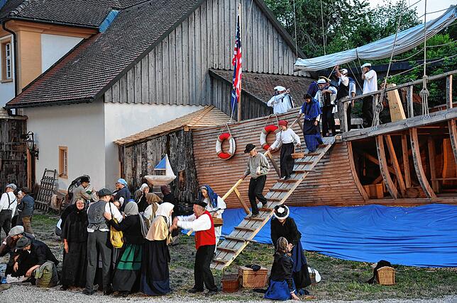 Ankunft der Auswanderer in Neubraunfels. Foto Ursula Ortlieb