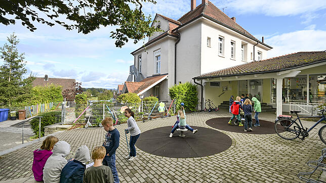 Eitel Sonnenschein an der Grundschule in Weiler: Im Mooser Ortsteil herrscht im neuen Schuljahr im Gegensatz zu vielen anderen ...