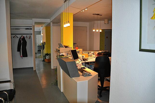 Der Eingangsbereich der Arztpraxis in Borkendorf.