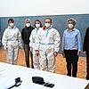Das Testteam am Montagmorgen mit Bürgermeister Thomas Schäuble (rechts, weiter von links): Hans-Ulrich Brehmer, Elke Belas, Beate ...