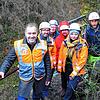 Von links an der Marienschlucht: Matthias Weckbach (Bürgermeister von Bodman-Ludwigshafen), Achilles Häring (Dr. Spang GmbH), Architekt ...