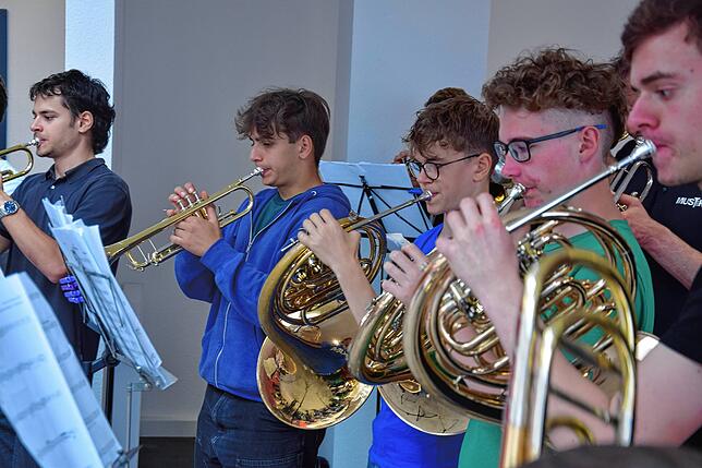 Auch die Hornisten der Musikschule Bad Säckingen konnten sich beim Campus Jam hören lassen.