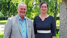 Andreas Harder und seine Nachfolgerin in der Geschäftsführung des Diakonieverbands Hochrhein, Anne Wendler.