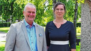 Andreas Harder und seine Nachfolgerin in der Geschäftsführung des Diakonieverbands Hochrhein, Anne Wendler.