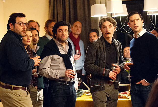 François Debord (Denis Ménochet, vorn, von links), Gilles Perret (Éric Caravaca), Emmanuel Thomassin (Swann Arlaud) und Alexandre Guérin ...