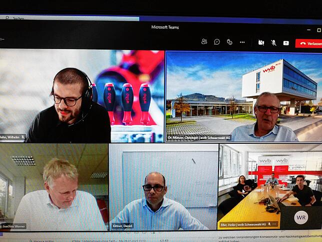 Diskutierten per Videokenferenz mit der SÜDKURIER-Wirtschaftsredaktion über die Themen Klima und Umweltschutz (von links oben): Wilhelm ...