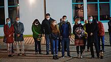 Die Bürgermeisterkollegen gratulieren (von links): Andrea und Karlheinz Rontke, Sabina und Tobias Link, Theresa, Maximilian, Ulrike und ...