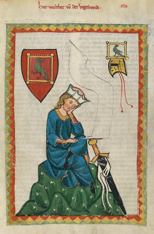 Kunst gegen milde Gabe: Die Minnesänger des Mittelalters, hier Walter von der Vogelweide.