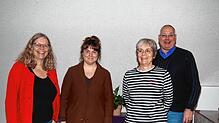 Für die evangelische Markusgemeinde im Einsatz (von links): Pfarrerin Andrea Kaiser, Noa Jávor (Kirchendienerin), Frauke Petersen ...