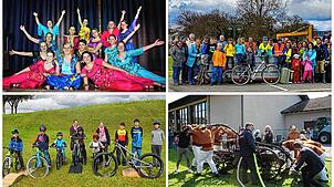 Egal, ob der Bunte Abend an der Fasnacht (oben links), die Dorfputzte im Frühjahr (oben rechts), die Errichtung der Dirt Track (unten ...