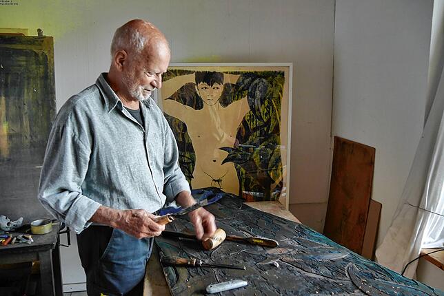 Peter Weydemann widmet sich nach Beendigung der Galeristentätigkeit konzentriert seiner Kunst-Werkstatt und den eigenen Werken.