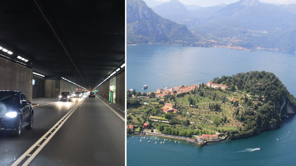 Wer zum Comer See will, muss über die Alpen. Oder durch den Gotthardtunnel unter ihnen durch — sofern der Verkehr es zulässt.