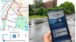 Ein Handynutzer checkt in Bad Säckingen den Empfang mit der Funklochapp der Bundesnetzagentur. Sie zeigt die Daten nach der Analyse ...