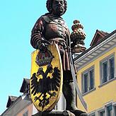 Der Schaffhauser Mohr mit dem Wappen des Reiches.