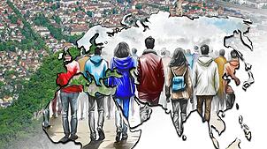 Seit etwa 160 Jahren wandern Menschen nach Singen ein, die Stadt unterm Hohentwiel hat davon profitiert. Diese Illustration ist in ...