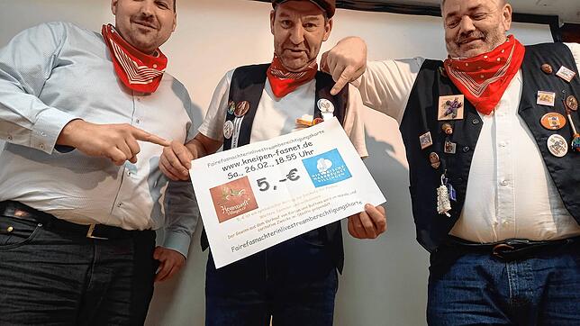 Sie organisieren und moderieren die diesjährige Kneipenfastnacht (von links): Mike Gildner (Hexenzunft), Anselm Säger (Narrozunft) und ...
