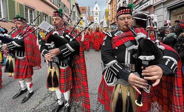 Der Narrenmarsch auf dem Dudelsack – auch das geht bei den Badisch Pipes and Drums.