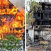 Die Südseite des Hauses an der Bundesstraße bei St. Georgen ist am Tag nach dem Brand komplett verkohlt.