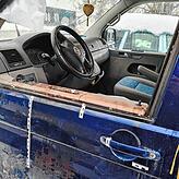 So sah der Kleinbus nach der Attacke aus.