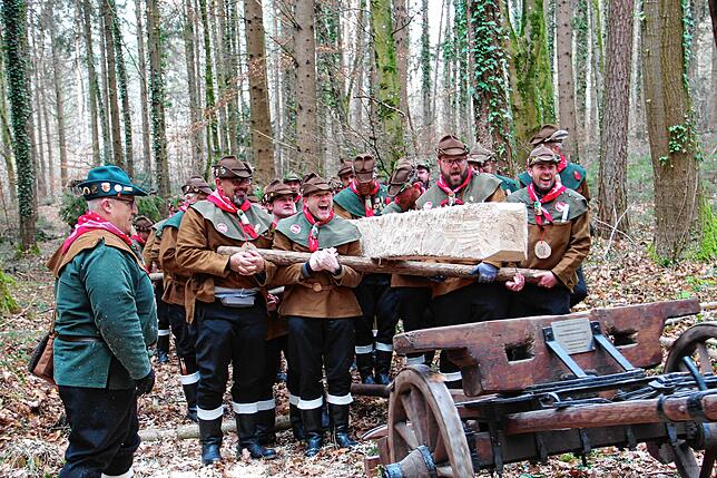 Bild 8: Etz kummt de Narrenbom: So kommt der Narrenbaum aus dem Wald in die Stadt