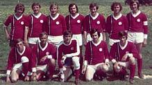 FC Bonndorf im Gründungsjahr 1972 (stehend von links): Emil Gomeringer, Siegfried Schneider, Armin Natterer, Fritz Kammer, Manfred ...