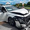 (Archivbild) Östlich von Allensbach kommt es Ende Juli 2023 auf der B33 in dem kurvigen Baustellenbereich zu einem schweren Unfall. Die ...