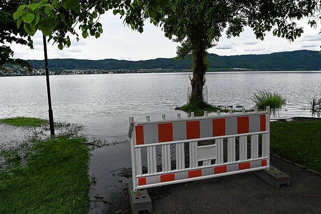 Der Weg im Uferpark Bodman ist hier schon nicht mehr sichtbar und gehört vorübergehend zum See.