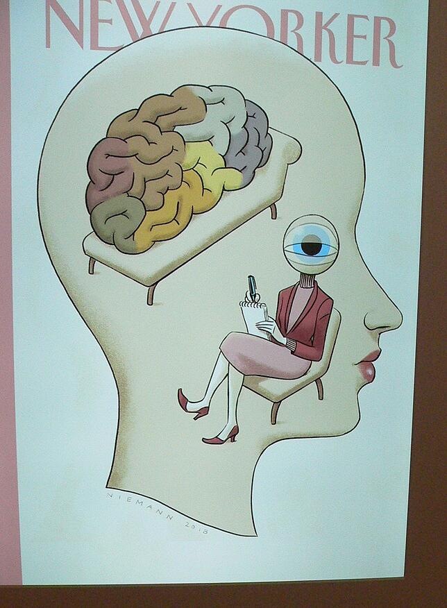 "Trompe l'oeil" nennt Christoph diese ironische Selbstbetrachtung mit einem beweglichen Auge. Das Bild war Cover des Magazins "The New ...