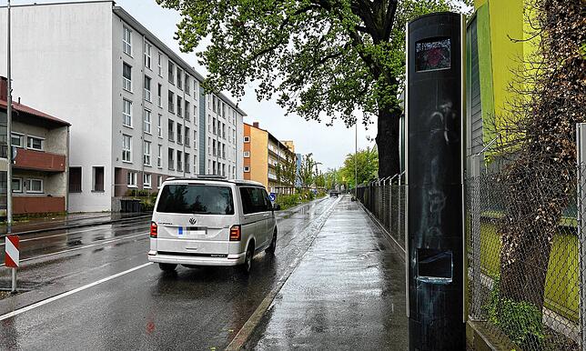 Blitzer in der Maybachstraße (Höhe Brunnenstraße) in Friedrichshafen.