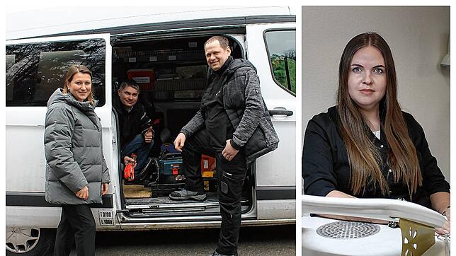 Maryna und Stanislav Bogdan (Bild links, von links) haben in Waldshut-Tiengen ein Wärmepumpen-Unternehmen gegründet und beschäftigen ...