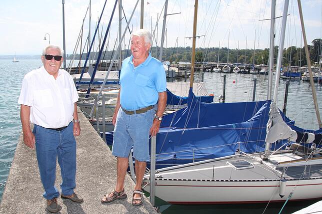 Der 89 Jahre alte Herbert Schmeckenbecher (links) und der 85 Jahre alte Walter Birkle haben mit großem Einsatz für den Bau des ...