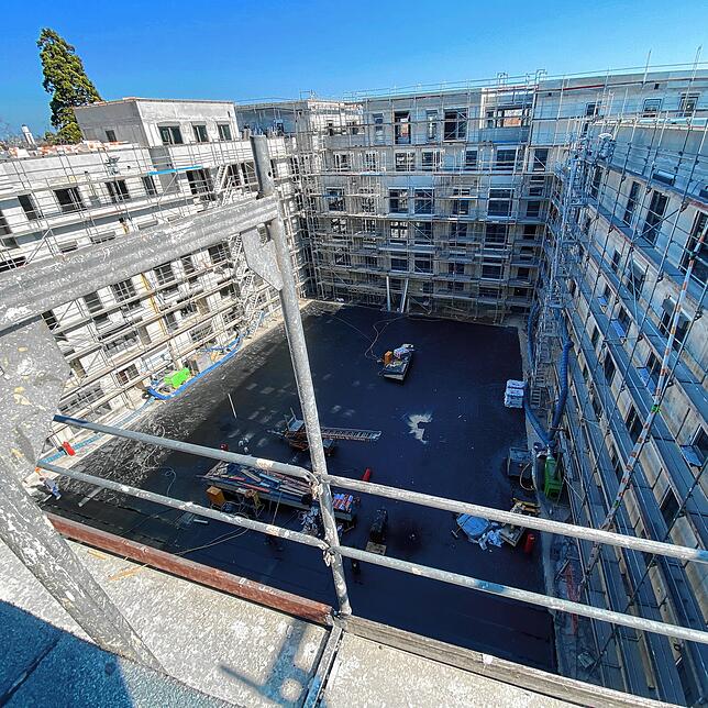 Bild 9: So sieht der Wohnkomplex Laubenhof von innen, unten und oben aus: Ein Rundgang durch das Bauprojekt