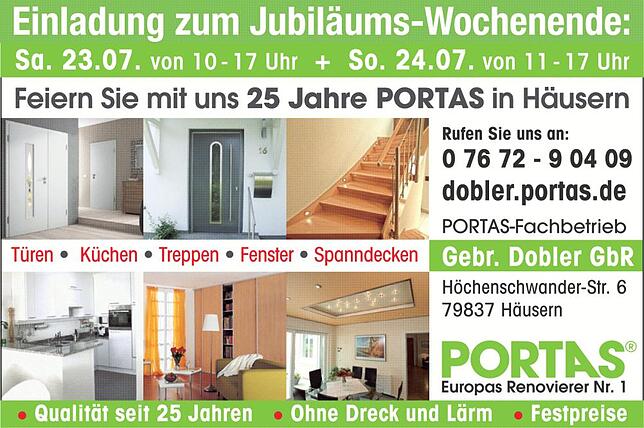 Bild 1: 25 Jahre Gebrüder Dobler, PORTAS-Fachbetrieb in Häusern : Vom Zimmereibetrieb zum Renovierer