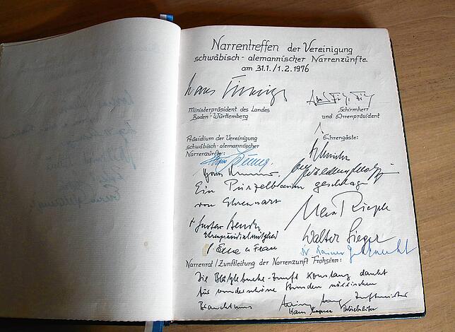 Eintrag zum Narrentreffen im Jahr 1976