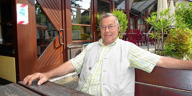 Renker im Biergarten der Traube.