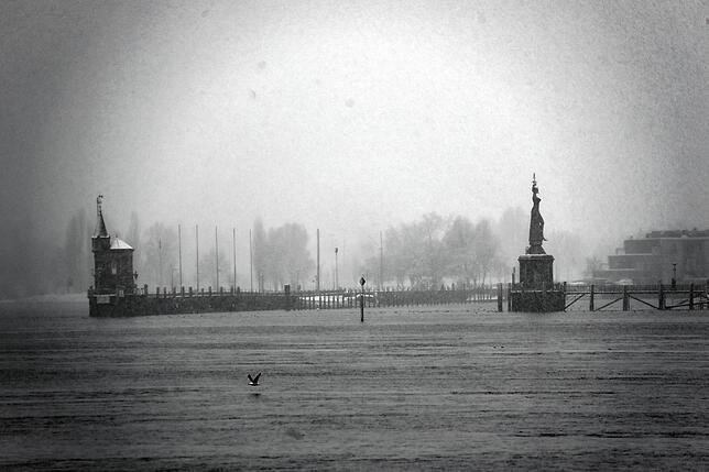 Nach und nach wurden die Flocken größer und Konstanz somit weißer und weißer.