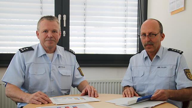 Revierleiter Georg Lautenschläger (links) und Bernd Schmidt, Leiter der Führungsgruppe, können berichten, wie das Jahr 2021 aus ...