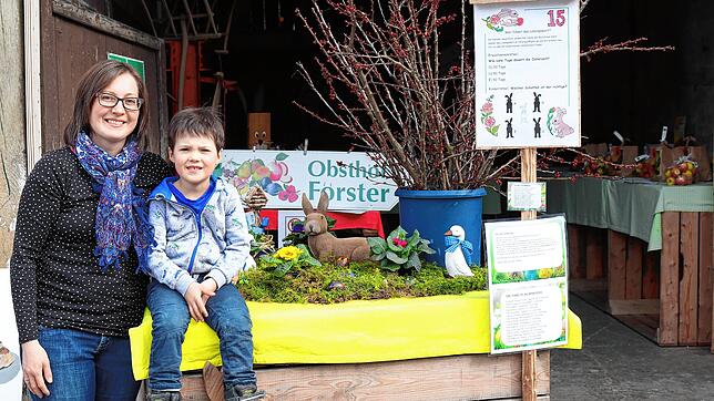 Auch die Obst-Scheune der Familie Forster in der Hauptstraße 47 ist Teil der Osteraktion in Stahringen. Isabell Forster hat die Station ...