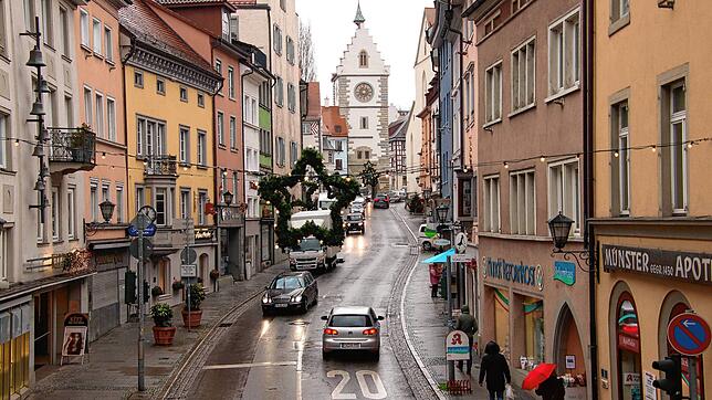 Die Franziskanerstraße in Überlingen im Dezember 2020. Dieses Bild entstand aus dem Obergeschoss in der Christophstraße 40. Ulf Janicke ...