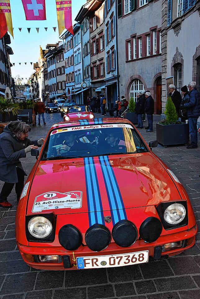 Grenzüberschreitend: Durch die beiden Rheinfelden ging es bei der 23. Rallye Histo Monte für die teilnehmenden Autofahrer.