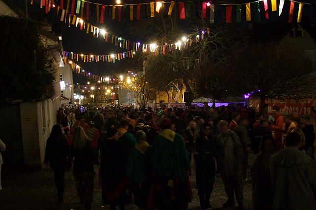 Über eine große, gut gelaunte, bunte Narrenschar freute sich die Narrenzunft Bohnenviertel Hohentengen