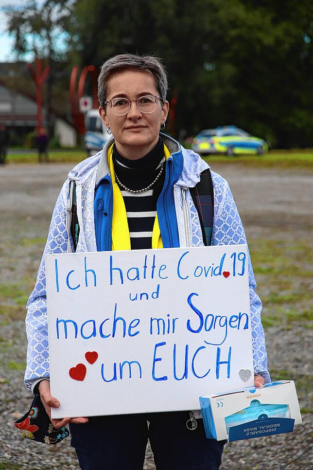 Karoline Preisler aus Mecklenburg-Vorpommern stand in der Menge der Querdenker.