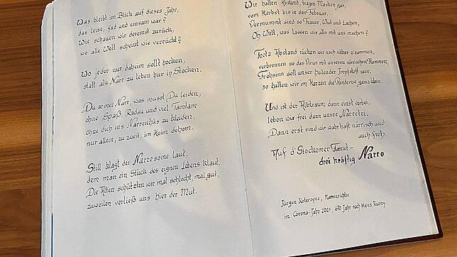 Dieses Narrengedicht von Narrenrichter Jürgen Koterzyna wurde am Ende des Gottesdienstes am Fasnachtsmontag verlesen. Christa Vollmer ...