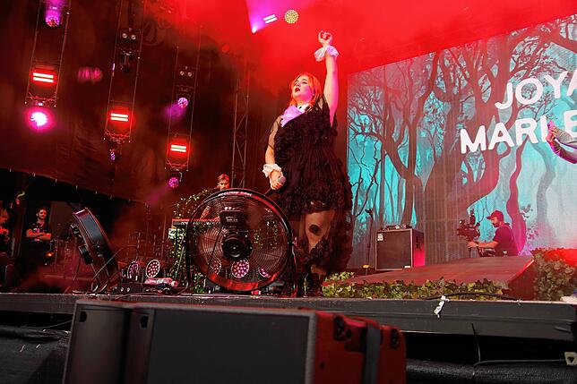 Viele Besucher bei Nelly Furtado und Joya Marleen beim Festival Stars in Town auf dem Herrenacker inmitten der Schaffhauser Altstadt.