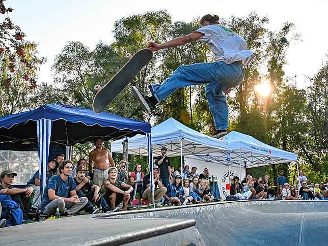 Kommt ein Skater geflogen: Auf der Skateanlage im Herzen findet ader 2. Lauf des Bodensee-Skate Cups statt.